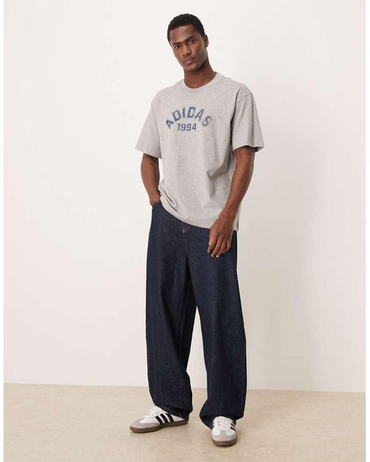 Adidas Originals Natural Collegiate Logo T-shirt for men