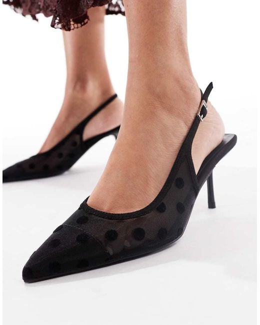 Glamorous Black Slingback Pumps