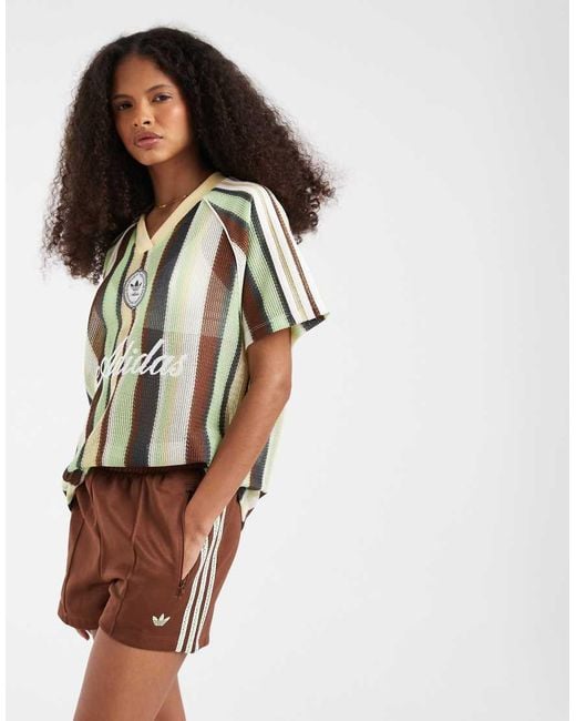Adidas Originals White Crochet 3 Stripe Shorts