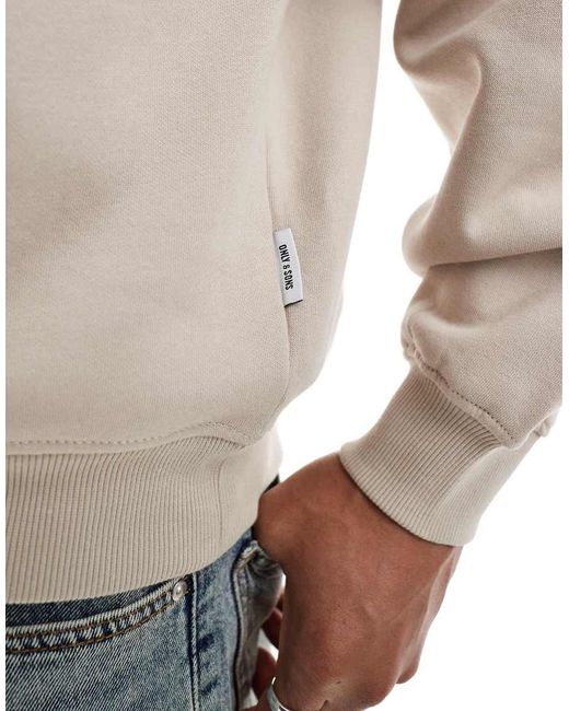 Only & Sons White Vintage Fit Hoodie for men