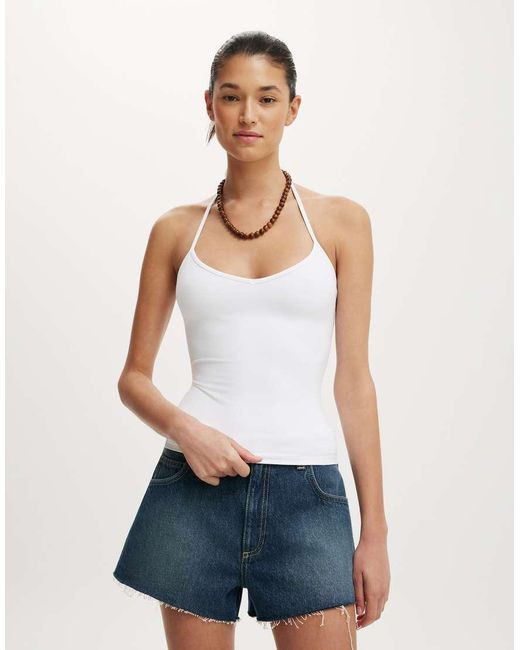 Cotton On White Hold Me Tie Halter