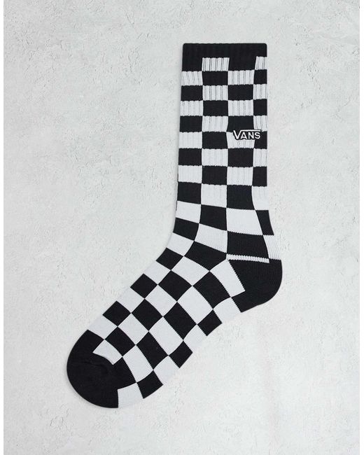 Vans White – crew-socken mit schachbrettmuster