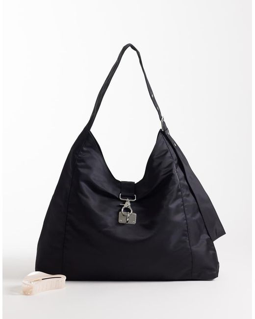 Borsa Da Spalla Media Nera Con Fibbia di Weekday in Black