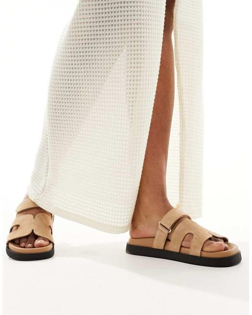 Steve Madden Black Missile Suede Strap Sliders