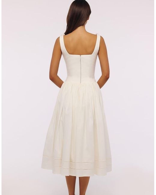 House Of Cb Pink Phoebe Cotton Broderie Anglaise Trim Midi Dress