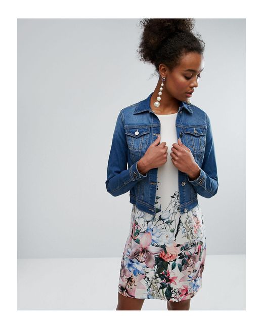 Lipsy Mid Wash Denim Jacket in Blue | Lyst