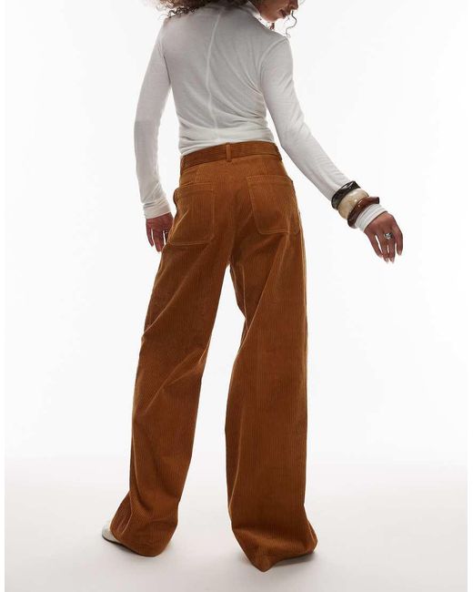 ARKET Brown Wide Leg Cord Trousers With Tailored Waistband