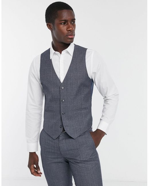 grey check waistcoat