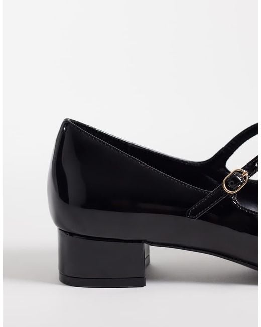 Mango Black Kitten Heel Mary Janes