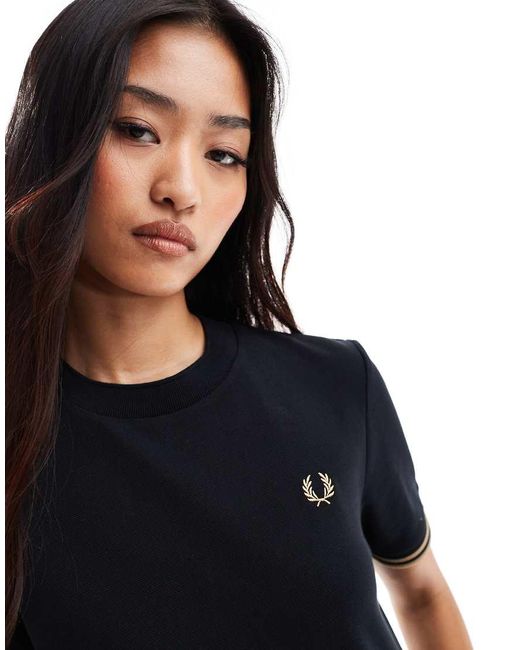 Fred Perry T Shirt Dress in Black Lyst UK