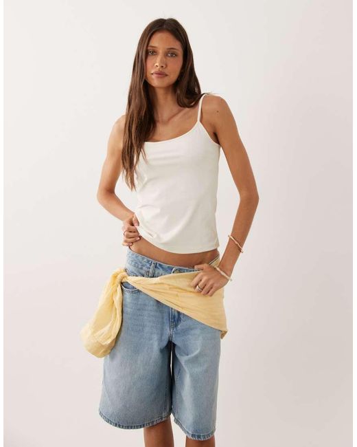 Mango White Polyamide Strappy Cami Top