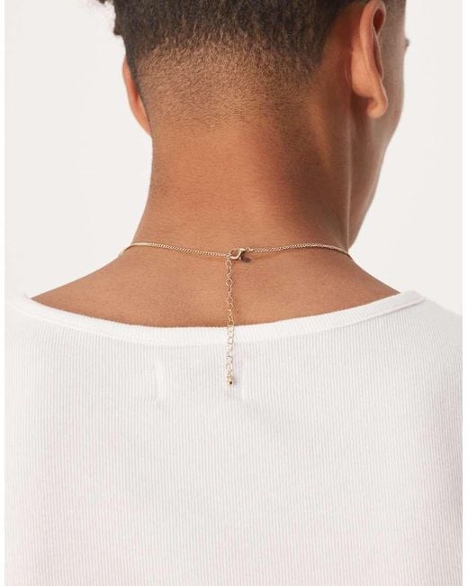 Collana Dorata Con Cristallo Sintetico Blu di ASOS in Natural da Uomo
