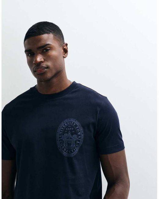 Gant Blue Graphic Short Sleeve T-shirt for men