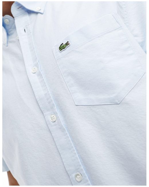 Lacoste – kurzärmliges oxford-hemd in Blue für Herren