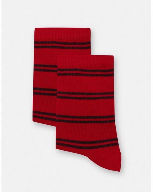 Pull&Bear Red Striped Long Socks
