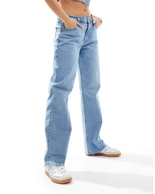 Curve - love - jeans ampi medio a vita bassa di Abercrombie & Fitch in Blue