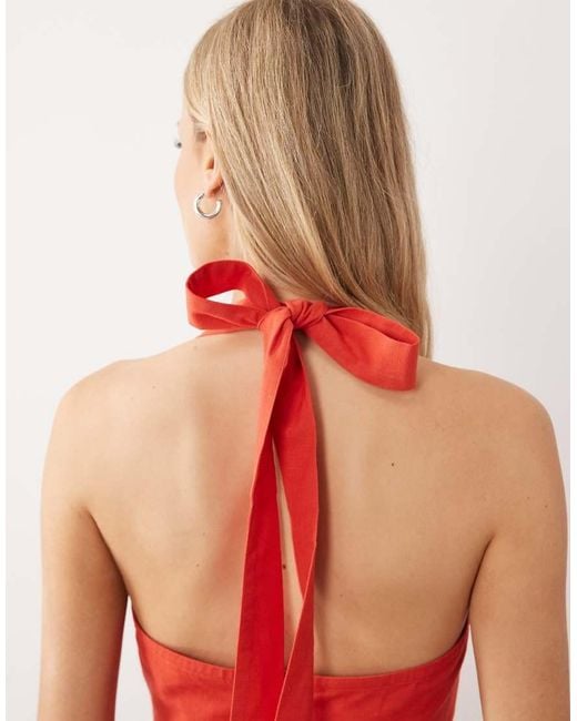 ASOS Red Halter Neck Jumpsuit