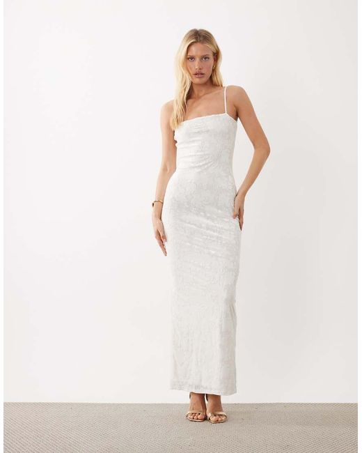SNDY'S White Floral Burnout Cami Maxi Dress