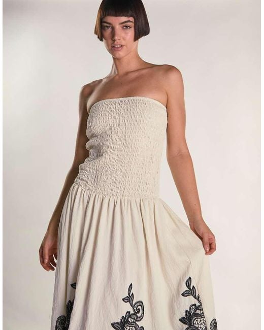 Glamorous Natural Bandeau Midi Dress
