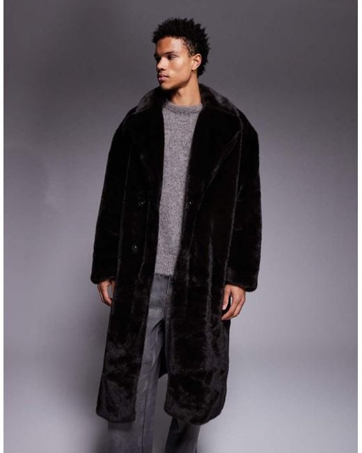 Cappotto Taglio Lungo Oversize di ASOS in Black da Uomo
