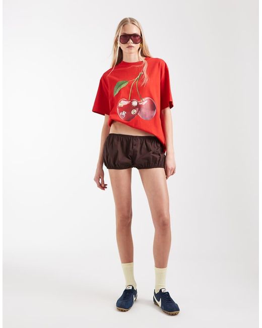 ASOS Red Low Rise Bloomer Short