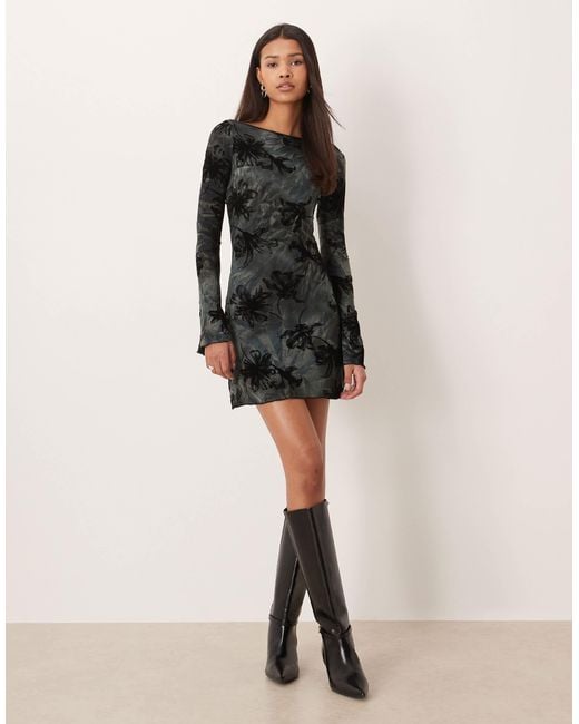 Motel Women's Black Sevila Long Sleeve Mini Dress Motel Women's Black Sevila Long Sleeve Mini Dress