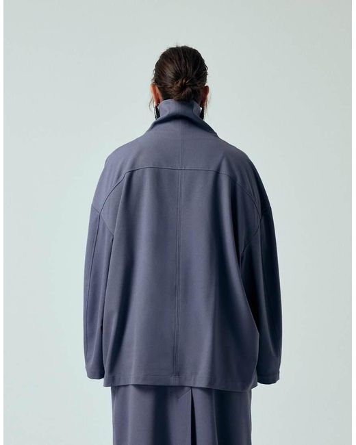 ASOS Blue Asos Design Curve Tailored Funnel Neck Jacket
