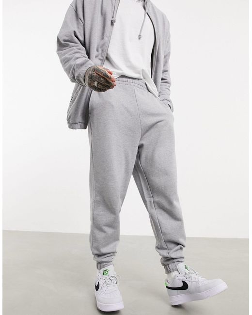 ASOS Organic Oversized Tracksuit With Zip Hoodie & Oversized Trackies in Gray for Men - Lyst