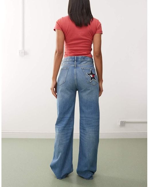 Tommy Hilfiger Blue Tommy Girl Relaxed Star Jeans
