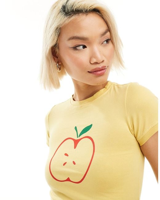 Motel Metallic Apple Sketch Motif Baby T-shirt