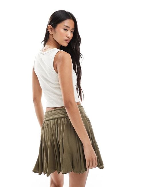 Miss Selfridge Green Cheesecloth Flippy Short