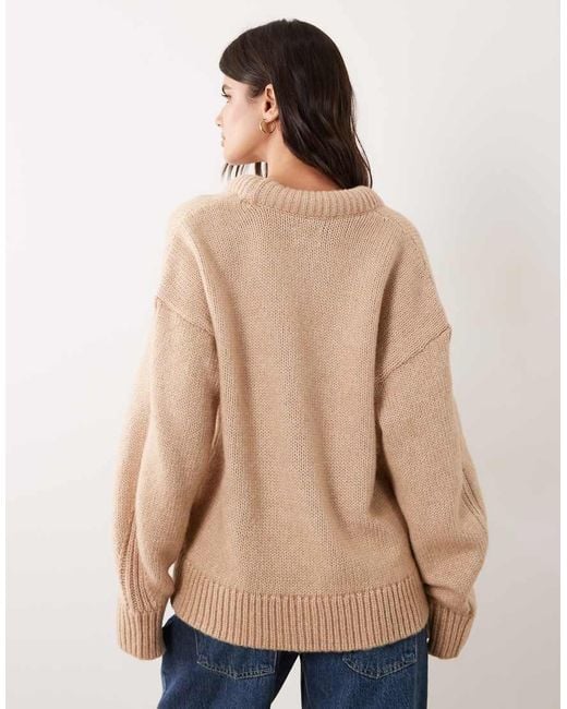 ASOS Blue Stuffed Scoop Neck Trim Jumper