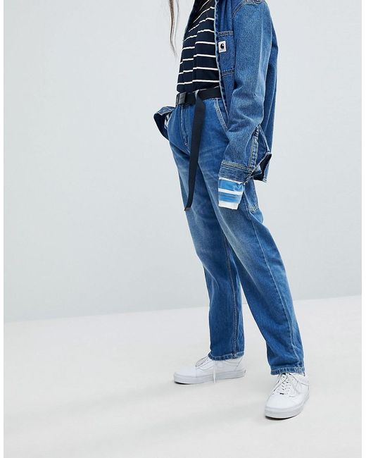 Carhartt WIP Blue Relaxed Boyfriend Jeans With Hammer Loop
