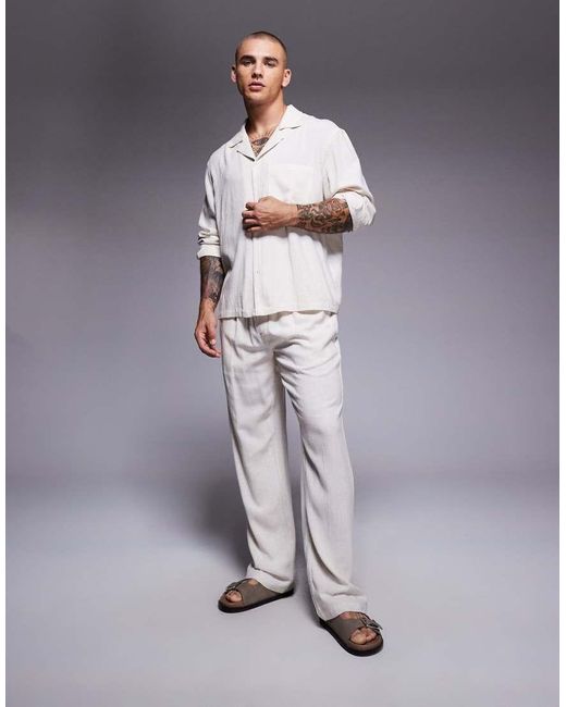 The Couture Club Gray Co-ord Woven Textured Casual Trousers for men