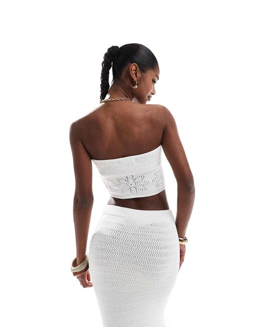 Crop top bandeau d'ensemble 4th & Reckless en coloris White
