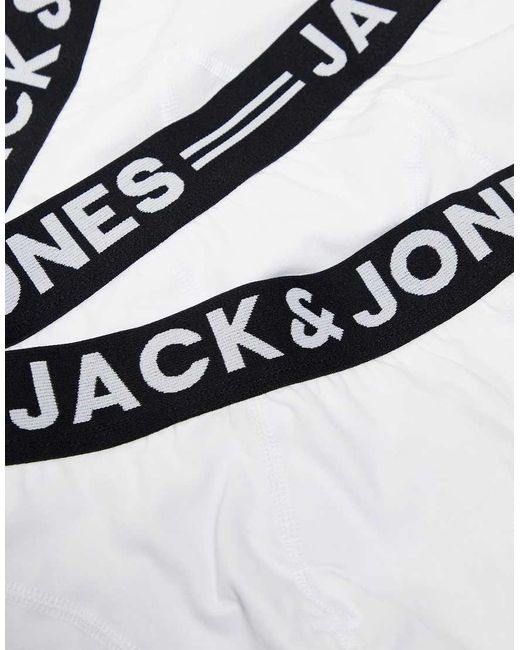 Pack De 3 Calzoncillos Blancos De Jack & Jones de hombre de color Gray