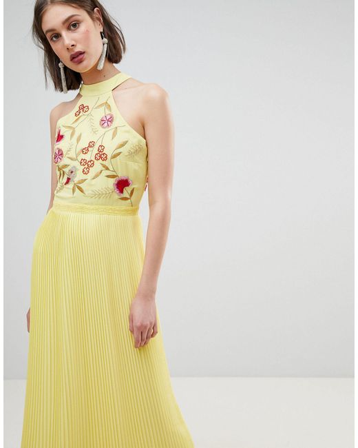 frock and frill embroidered maxi dress