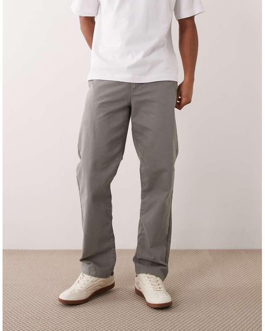 ASOS Gray Straight Chinos for men