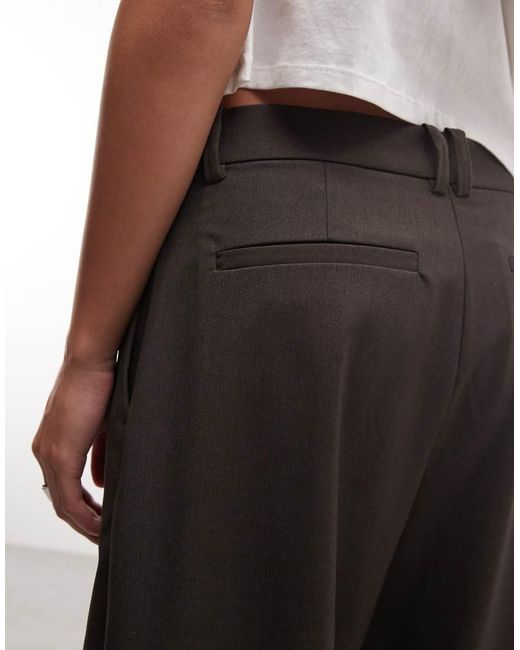 Weekday Brown Wide Leg Tailored Trousers