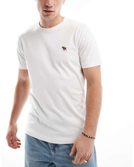 Abercrombie & Fitch White 3 Pack Polished Icon Logo Classic Fit T-shirt for men