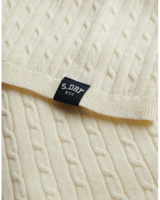 Superdry White – leichte basic-strickjacke