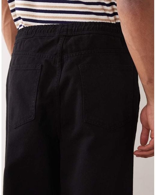 ASOS Black Relaxed Tapered Trousers for men