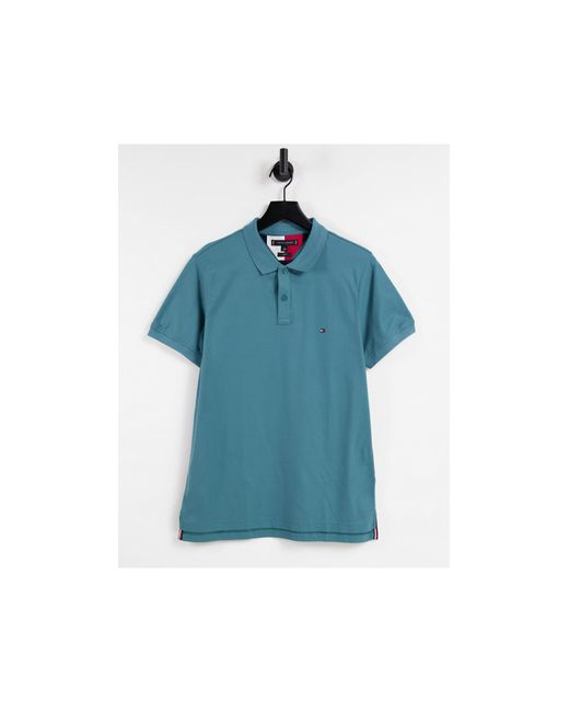 Tommy Hilfiger Luxury Stretch Slim Polo Shirt in Blue for Men - Lyst