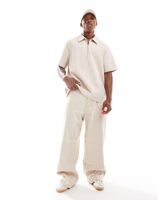 Astro - pantalon en lin épais - beige Weekday pour homme en coloris Natural
