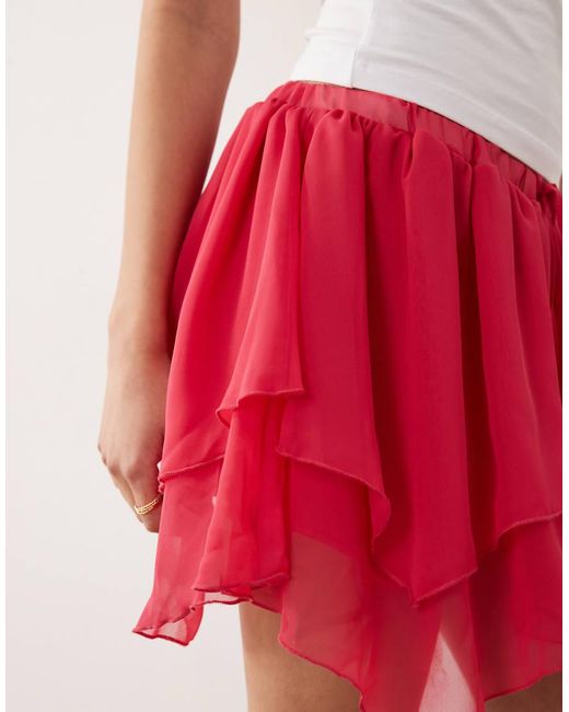 Miss Selfridge Red Laye Mini Skirt