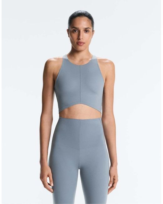Oysho Blue Compressive Seam Tank Top