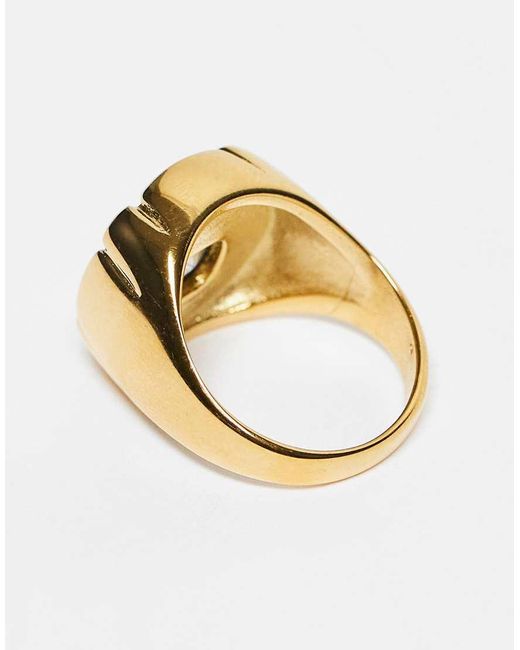 Kaiia Metallic Exclusive Stainless Steel Pink Stone Pillow Ring