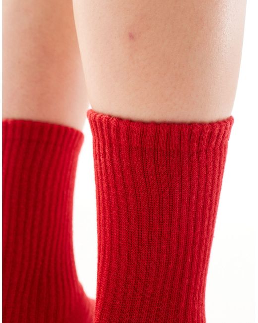 ASOS Red Bright Ankle Socks