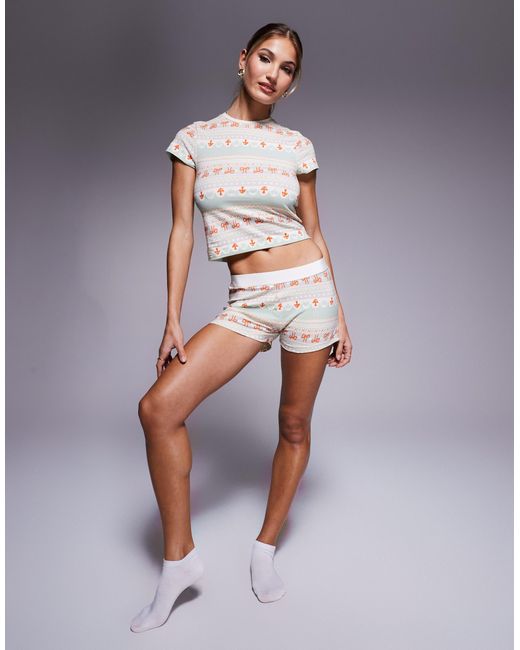 ASOS Multicolor – mix & match – pyjama-shorts mit norwegermuster