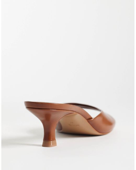 Mango Brown Heeled Mules